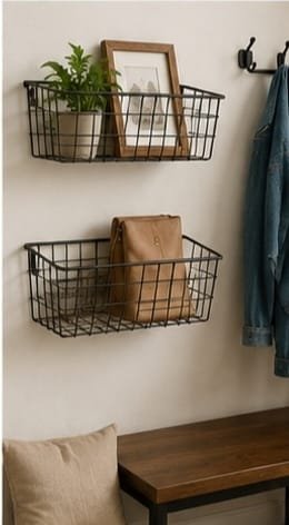 Wall-mounted baskets