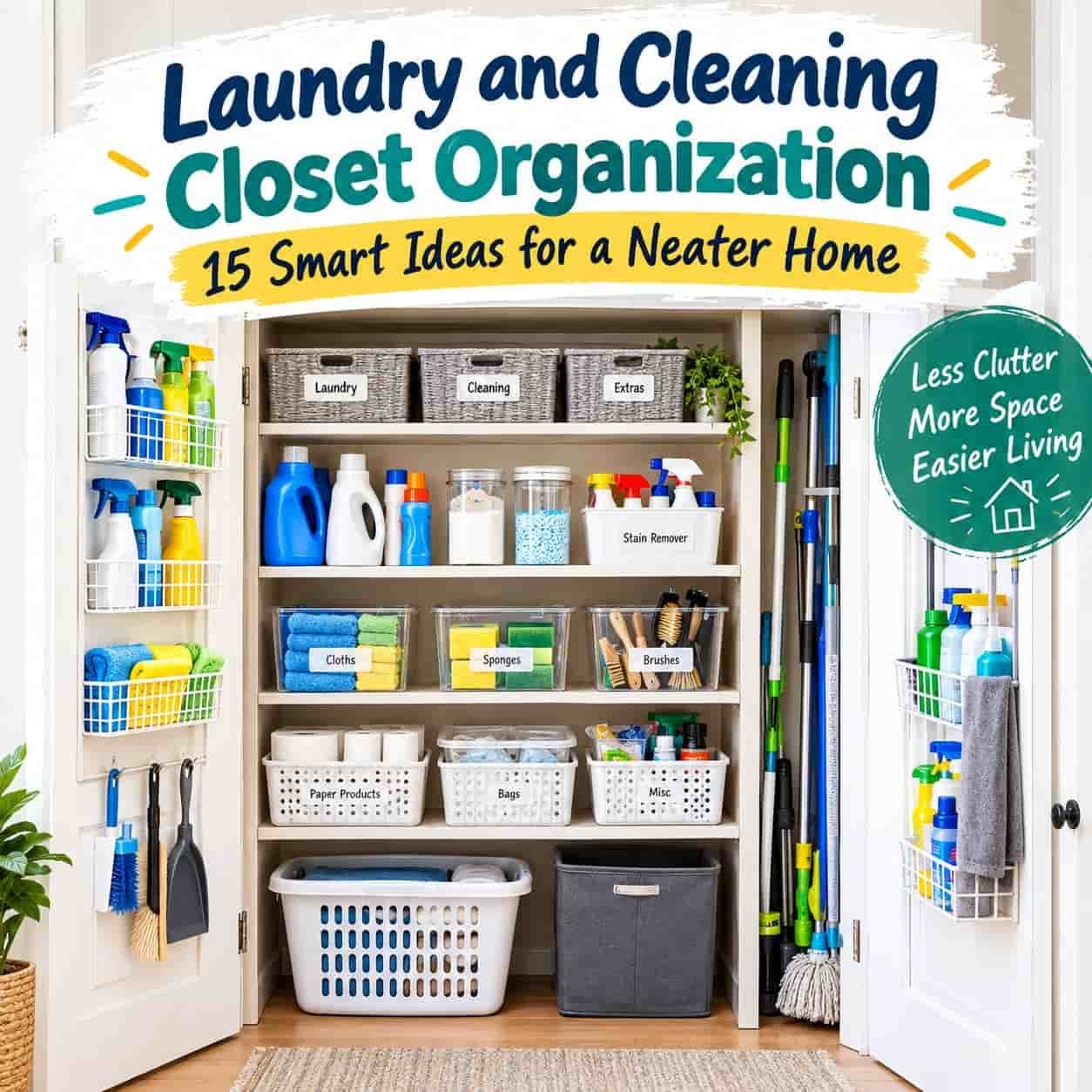 Laundry and Cleaning Closet Organization: 15 Smart Ideas for a Neater Home