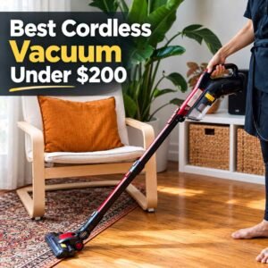 best Cordless vacuum under $200 for hardwood floors cleaning in a bright living room