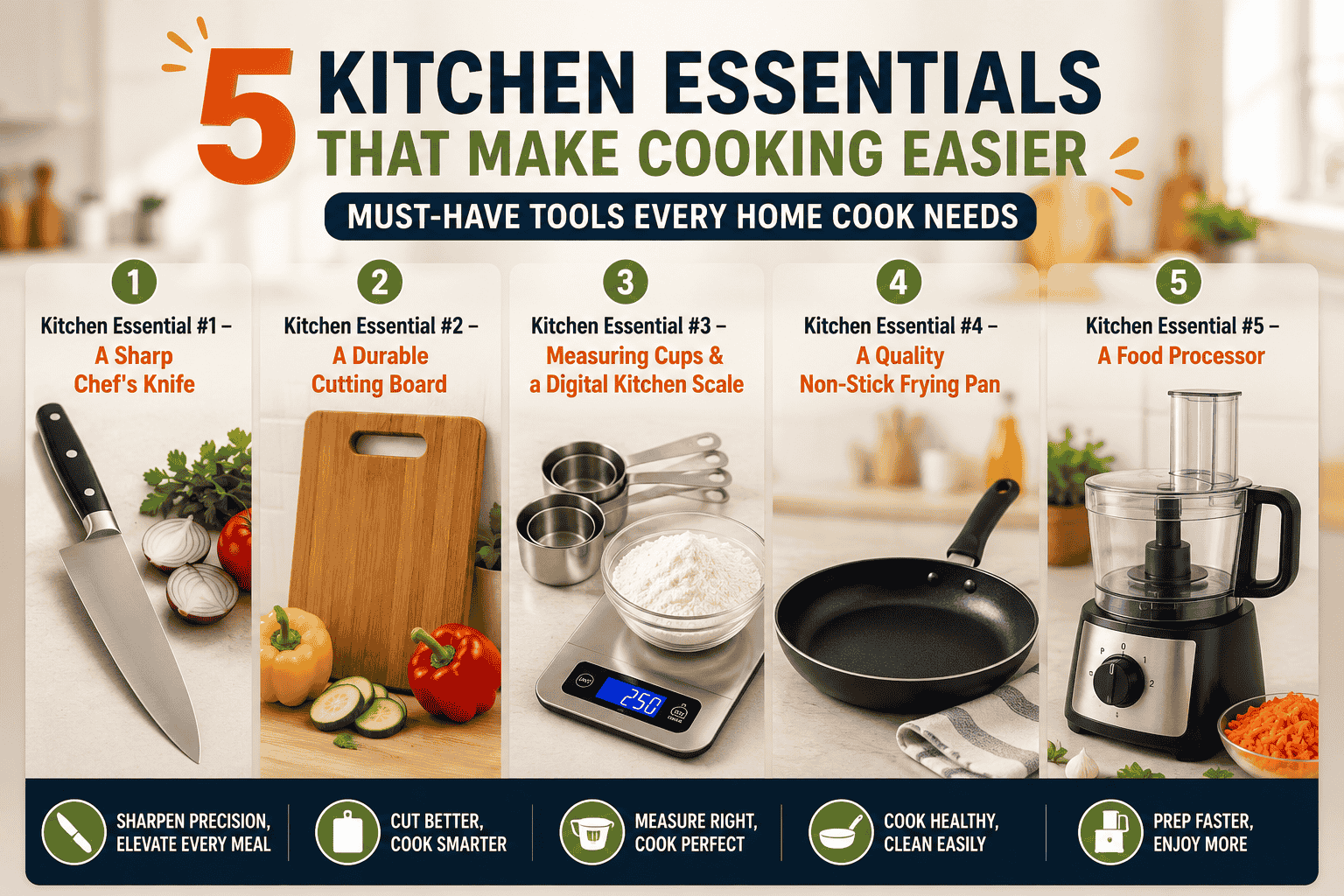 5 Kitchen Essentials That Make Cooking Easier